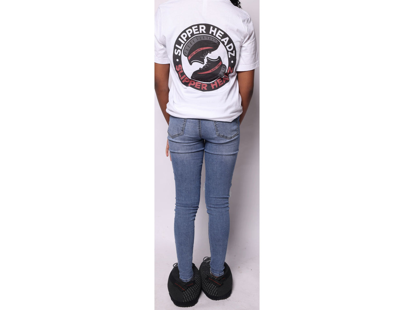 Short Sleeve Black Out T Shirt & Black Out Slipper Combo